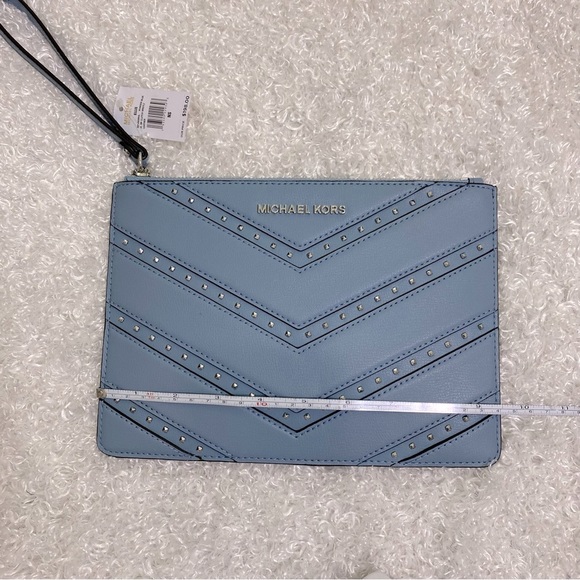 NWT Michael Kors Zip Clutch Wristlet Powder Blue